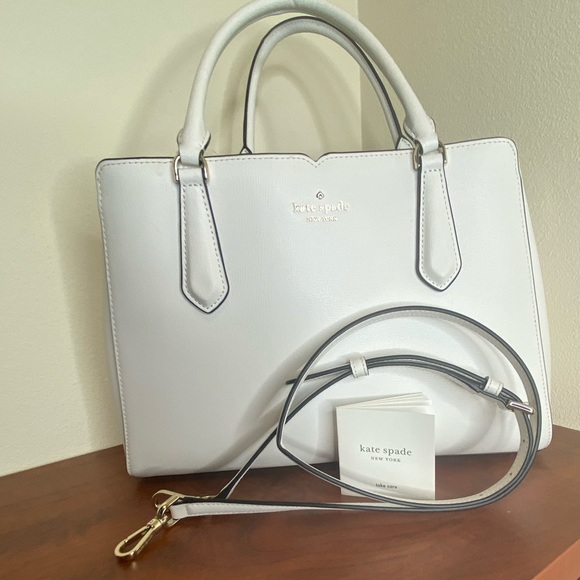 NWT Authentic Kate Spade Medium Triple Compartment Satchel, Opticwhite color - Picture 15 of 16